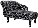 vidaXL Sitzbank 104 x 51 x 695 cm Chaiselongue Schwarz und Wei&szlig; Stoff Liegesofa