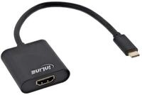 Inline USB Display Konverter, USB-C Stecker zu HDMI Buchse 4K/60Hz, schwarz