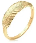 Elli Fingerring Silberring Feder 925 Sterling Silber goldfarben 58 mm
