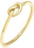 Elli Premium Fingerring Knoten Trendsymbol 375 Gelbgold, Knoten goldfarben