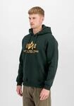 Hoodie ALPHA INDUSTRIES "Basic Hoodie BL", Herren, Gr. S, blau (schwarz petrol),