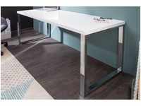 riess-ambiente Schreibtisch WHITE DESK 160cm weiß / silber, Arbeitszimmer ·