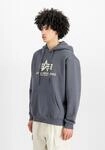 Hoodie ALPHA INDUSTRIES "Basic BL Hoodie", Herren, Gr. 3XL, grau (grauschwarz),