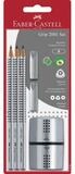 Faber-Castell Drehkugelschreiber FABER-CASTELL Schreib Set Grip 2001 Set B grau...