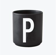 Design Letters Becher Porzellanbecher Schwarz P, Porzellan