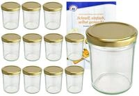 MamboCat Einmachglas 12er Set Sturzglas 230 ml HOCH To 66 goldener Deckel incl.