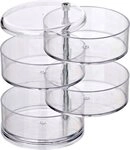 WENKO Badorganizer Tower, Kosmetik-Aufbewahrung mit 4 F&auml;chern, transparent