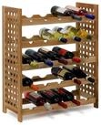 relaxdays Weinregal Walnuss f&uuml;r 25 Flasche
