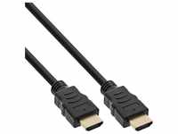 INTOS ELECTRONIC HDMI Kabel, InLine®, HDMI 1.4, St/St, schwarz/gold, 1m...