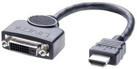 Lindy HDMI Stecker / DVI-D Buchse Adapterkabel 0.2m 41227 HDMI-Kabel, (20.00 cm)