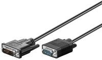Goobay DVI-I/VGA Full HD Kabel vernickelt 1 m Schwarz - DVI-A-Stecker (12+5 p