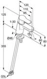 Kludi Ablaufgarnitur Pure & Easy 60 cm Wannenarmatur Chrom mit leichtg&auml;ngiger