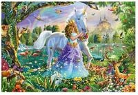 Schmidt Spiele Puzzle Puzzle Prinzessin mit Einhorn und Schloss, 150 Teile,