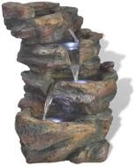 vidaXL Gartenbrunnen NA Zimmerbrunnen mit LED-Licht Polyresin