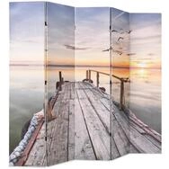 vidaXL Raumteiler, Paravent klappbar 200 x 170 cm See mit Steg