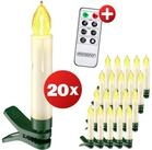 monzana Christbaumkerzen, LED 20er Set Warmwei&szlig; Batterie Kabellos Timer