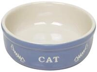 Nobby Futternapf Katzen Keramikschale Cat hellblau/beige
