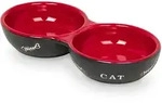 Nobby Futternapf Katzen Keramik Doppelnapf "CAT", schwarz/rot, 260ml rot|schwarz 260
