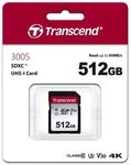Transcend SDXC Karte 512GB Speicherkarte 300S UHS-I U3 4K V30 Class 10...