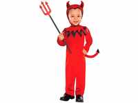 Amscan Vampir-Kostüm Kinderkostüm Teufel - Roter Overall mit Teufelssch