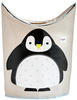 3 Sprouts Aufbewahrungskorb Wäschekorb Pinguin weiß