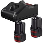 Bosch Professional 12 Volt Akku Set (1600A019R8) mit 2x GBA Akku 2,0 Ah...