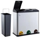 SVITA M&uuml;lleimer TC3X20, Treteimer, 3er-M&uuml;lleimer, M&uuml;lltrennung, K&uuml;chen-Eimer,