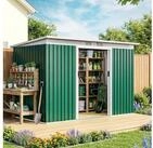 Outsunny Ger&auml;tehaus Gartenhaus mit Schiebet&uuml;r, Fenster, Stahl, BxT: 280x130 cm,