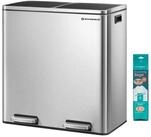 SONGMICS M&uuml;lleimer 2 F&auml;cher, M&uuml;lltrennsystem, Treteimer, Abfalleimer K&uuml;che, 15