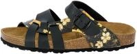 Pantolette LICO "Pantolette Bioline Flora", Damen, Gr. 36, schwarz, Synthetik, Schuhe