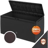 Casaria Auflagenbox Rato Plus, abschlie&szlig;bar Anthrazit 290L Rollen Balkon 114x47cm
