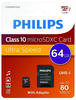 Philips Philips Micro SDXC Karte 128GB Speicherkarte UHS-I U1 Class 10...