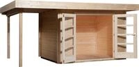 weka Gartenhaus Designhaus 126 Plus, BxT: 500x377 cm, (Set), mit Anbaudach