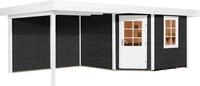 weka Gartenhaus Designhaus 213 Plus, BxT: 645x339 cm, (Set), mit Anbaudach und