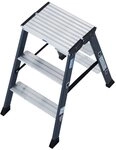 KRAUSE Doppelleiter SePro D, Alu eloxiert, 2x3 Stufen, Arbeitsh&ouml;e ca. 220 cm
