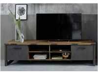 Lowboard TV-Lowboard PRIME, B 207 cm, Old Wood Dekor, 2 Klappen, 4 offene...