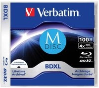 Verbatim Blu-ray-Rohling M-Disc BR-D XL 100GB 4x 1er 43833, Bedruckbar