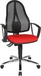 TOPSTAR B&uuml;rostuhl B&uuml;rostuhl Point 60 Netz Plus, G210 rot, chrom Stoff