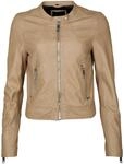 Bikerjacke MAZE "Lederjacke 183Grenada", Damen, Gr. XL, beige, Obermaterial: 100%