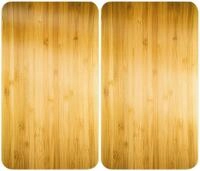 WENKO Herd-Abdeckplatte Universal Modell Holz-Optik, Glas, Kunststoff, (Set, 2...
