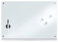 Zeller Present Glas Memoboard, Sicherheitsglas/Edelstahl/ABS/PP, wei&szlig;, 60 x 40...