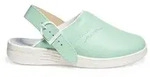 Abeba The Original Clog Mint-Wei&szlig; &ndash; Glattleder Holzfu&szlig;bett OB Src...