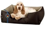 BedDog Tierbett Hundebett LUPI mit Rand, Bezug abnehmbar beige|braun 55 cm x 70...
