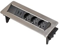 Brennenstuhl Brennenstuhl 1396200113 Tischsteckdose 3fach Silber, Schwarz Schutzkon