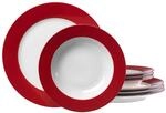 Geschirr-Set RITZENHOFF & BREKER "Tafelservice Doppio 8er Set", rot, 8, Porzellan,