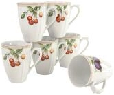 CreaTable Becher Kaffeebecher Flora Orchard, 6-tlg., Porzellan, Tassen Set,...