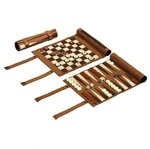 Philos Spiel, Reisespiel - Schach - Backgammon und Dame-Set - aufrollbar