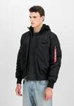 Bomberjacke ALPHA INDUSTRIES "MA-1 D-Tec Sleeve Embroidery", Herren, Gr. XL, schwarz