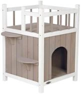 TRIXIE Kratzbaum Cat's Home mit Balkon - grau/wei&szlig; - 45 &times; 65 &times; 45 cm