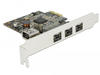 Delock PCI Express Karte > 3 x extern FireWire B + 1 x intern......